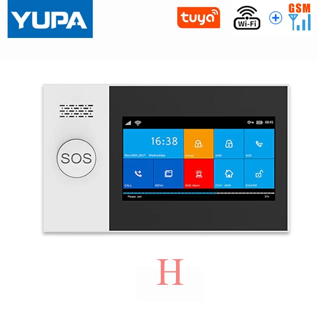 TUYA PG-107 Wifi GSM Home Security Alarm System App Control Remote Control Window Sensor With 1080P IP Camera Smart Alarm Kits SET-H