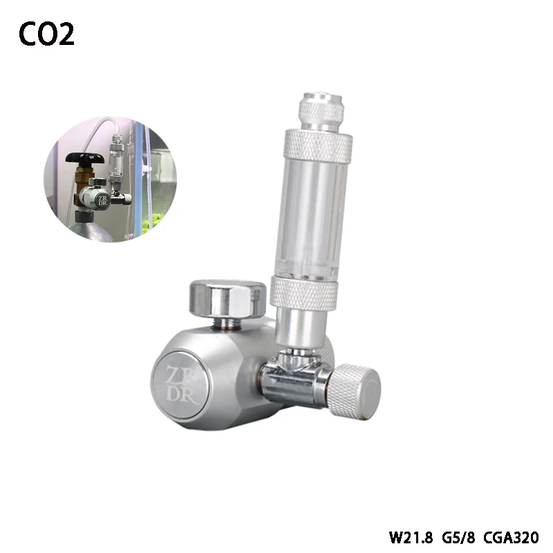 CO2 regulator Aquarium CO2 regulator aquarium aluminum alloy simple single pressure gauge regulator aquatic plant CO2 equipment accessories aquarium co2 accessories