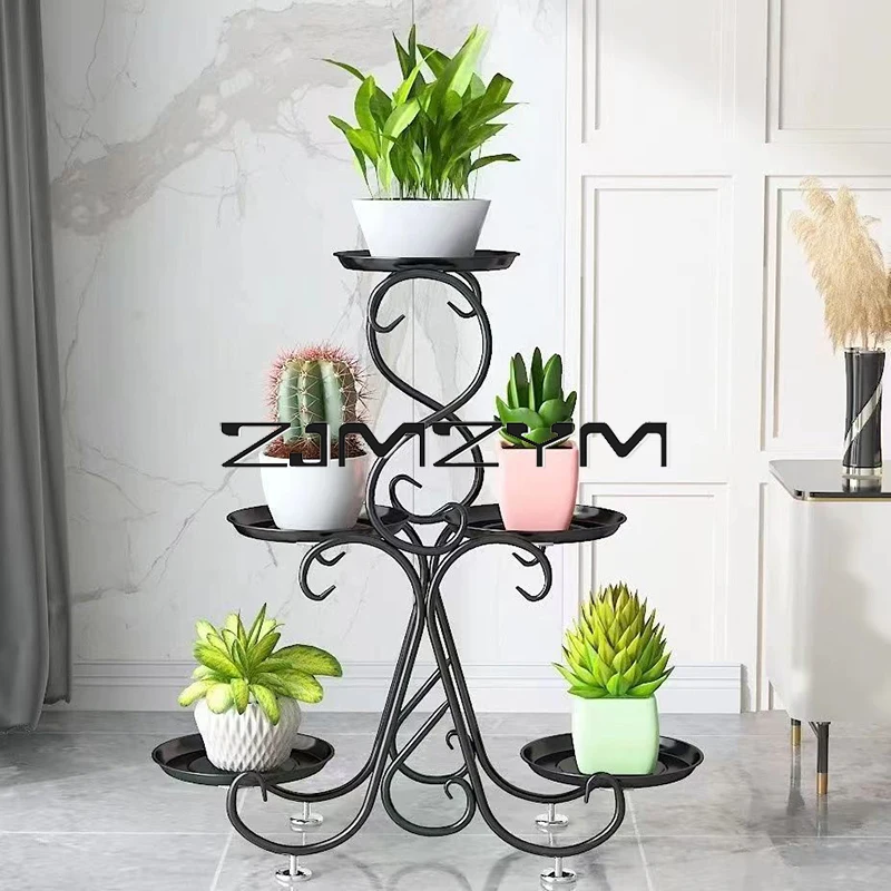 5/6/9 Potted Flower Metal Shelves Plant Rack Plant Pot Stand Decoration Indoor Outdoor Garden