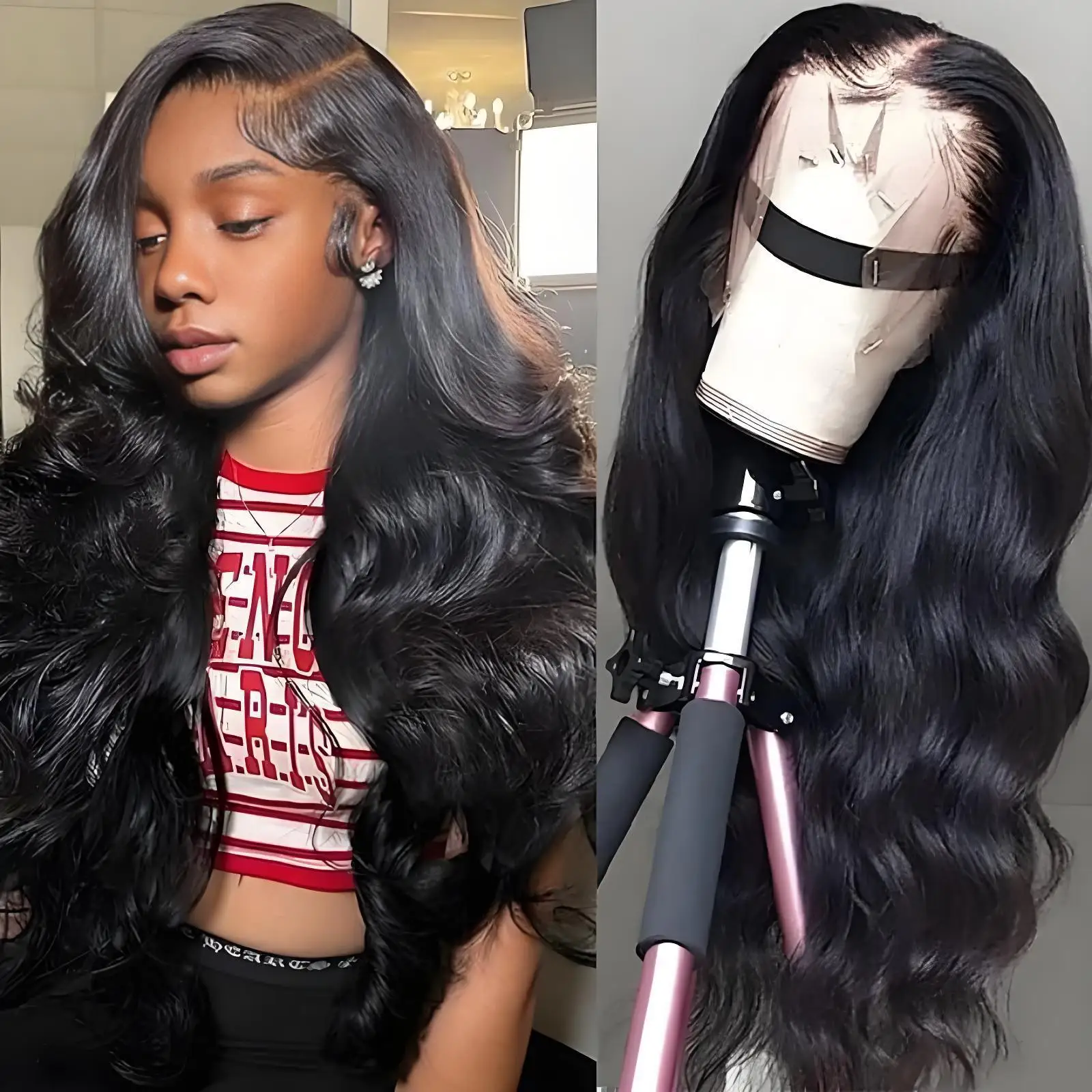 200 Density Transparent Body Wave Wig 13x4 13x6 Hd Pre Plucked Lace ...