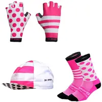 NEW Ice fabric Pro Road Bike Short Gloves High Elastic Half-Finger Gel Cycling Bicycle Glove Girl Sport Anti-slip+cap+socks 1