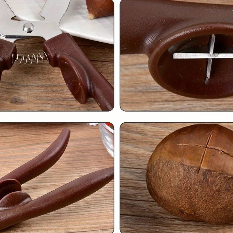 1pc Stainless Steel Chestnut Clip Multifunctional Walnut Plier Chestnut Cut Scissors Walnuts Nuts Opener Clip Kitchen Gadgets