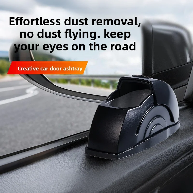 Car Ashtray Door Style Smokeless Ash Tray With Lid Portable Auto Truck Trash Bin Garbage Can Stainless Steel Liner Accessory