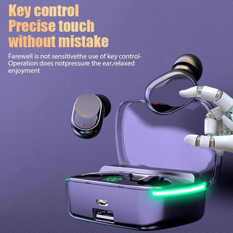 

Wireless Earbuds Wireless 5.3 Headphones Long Battery Life Sports Earphones InEar Headset Digital Display Wireless Charging Case