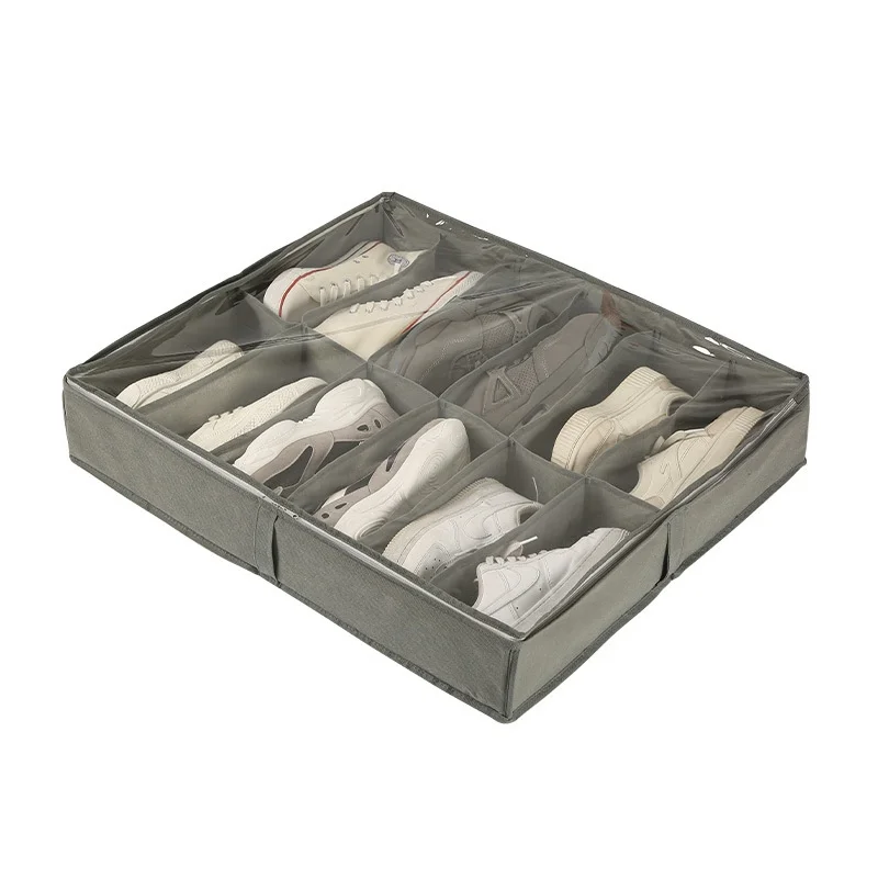 New fabric shoe box transparent shoe storage box household dormitory can be folded and divided into shoe storage boxes 5