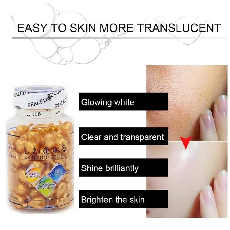 90 Capsules Facial Anti-Wrinkle Vitamin E Serum Neck Firming Moisturizing Facial Regeneration Essence For Day & Night Use