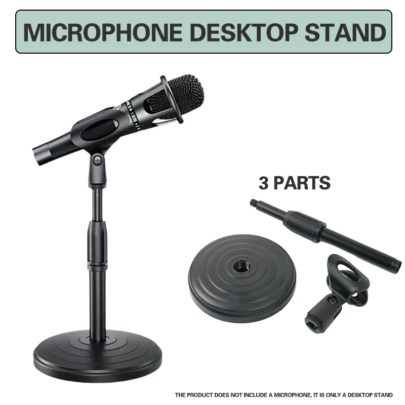 Microphone Retractable Desktop Stand Table Microphone Lazy Stand For Live Streaming Desktop Standing Mic Clip Clamp Holder Base microphone stand desktop mounting clip microphone mount clamp