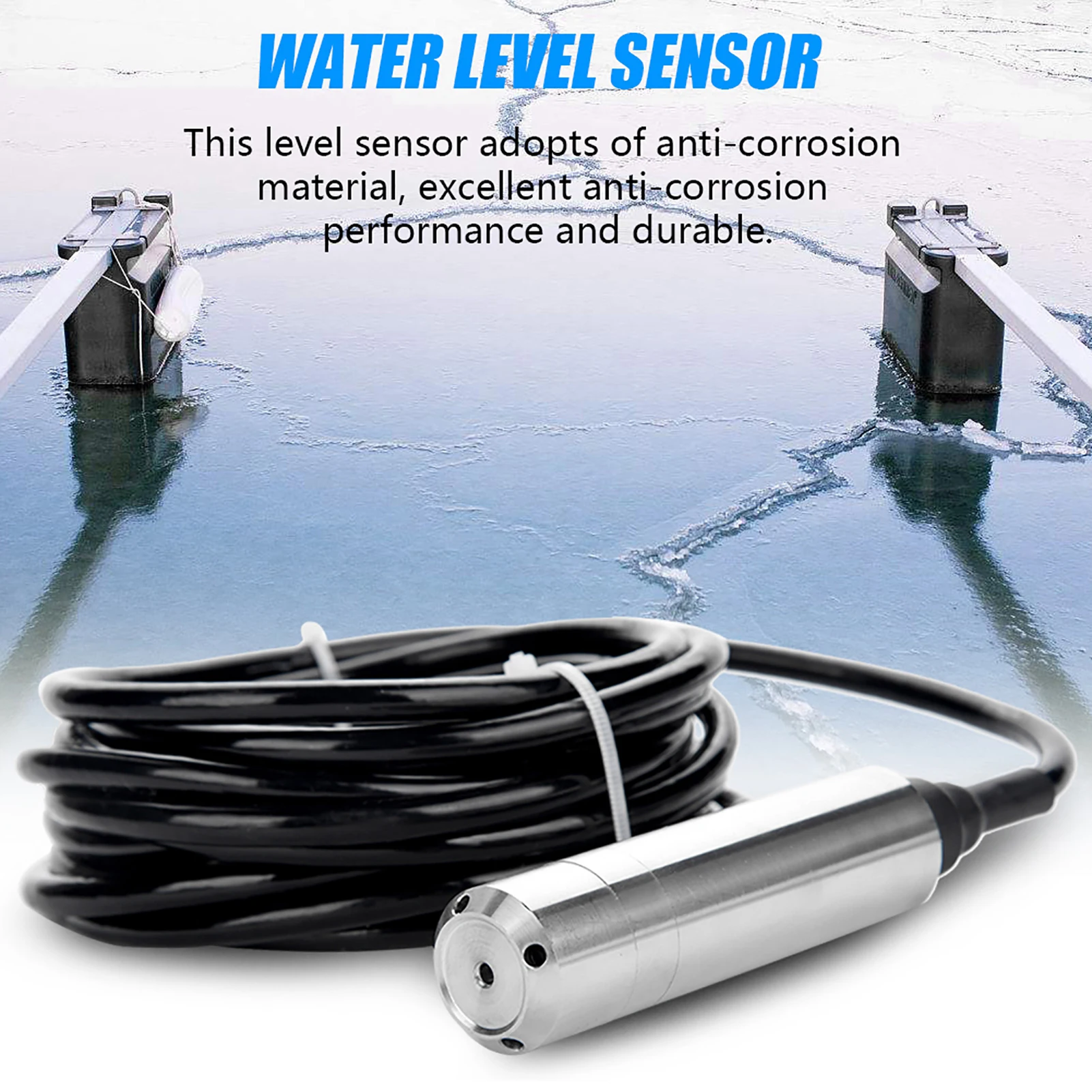 Liquid Level Sensor DC24V 4-20mA Throw in Type Liquid Level Sensor For Detecting 0-5m Range Depth Stainless Steel liquid level sensor