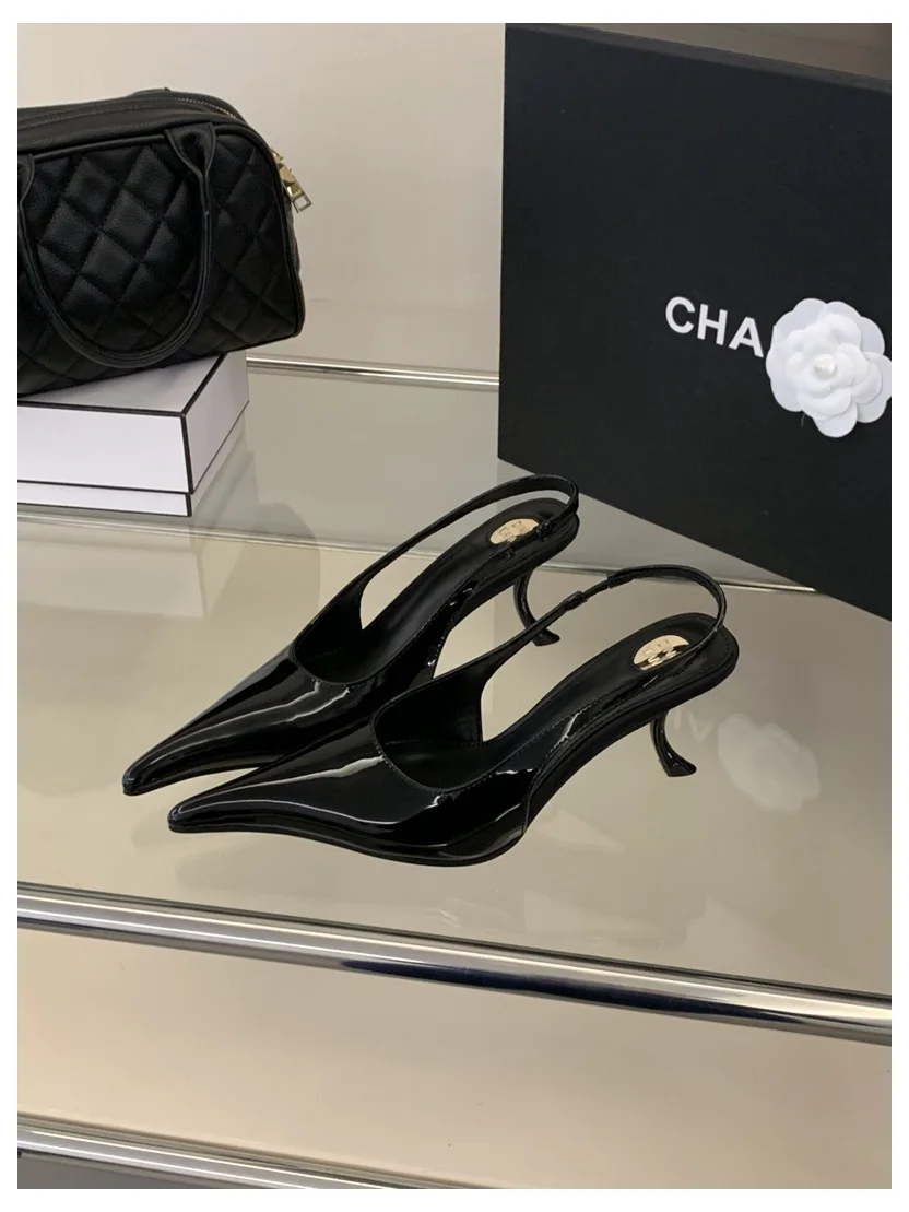2026 SPring New Brand Pointed Toe Slingback Sandal Thin Heel Pumps Shallow Slip On Ladies Elegant Sandal Fashion Pumps For Party