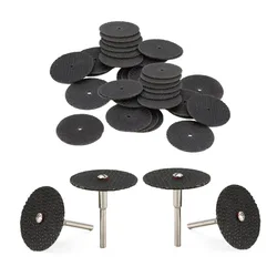 40pcs 32mm Fiberglass Reinforced Resin Cutting Discs Dry Wet Cut Off Wheels With-Mandrel Dremel Abrasive Rotary Tool Accessories