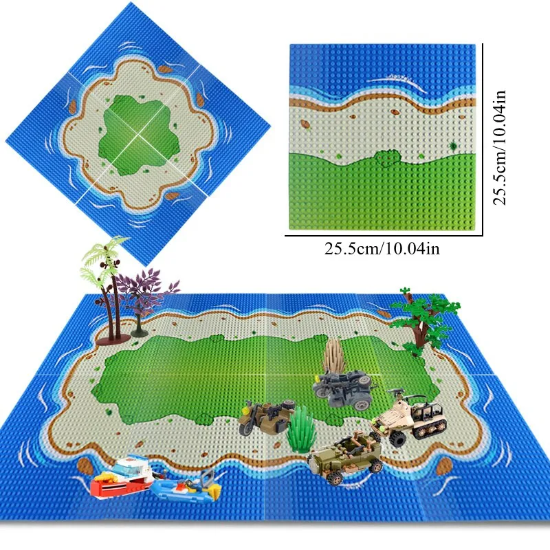 32*32dots Baseplate Beach Island Base Plate Building Blocks Compatible Brands Bricks Plate Christmas Gift Toys for Children 1 pc
