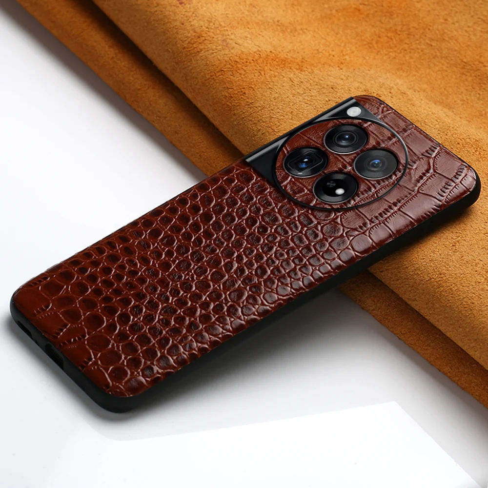 Luxury Genuine Cowhide Leather Shockproof Phone Case with 360° Protection