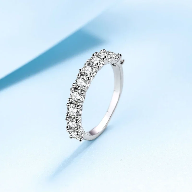 NeeTim 여성용 풀 모이사나이트 반지, 결혼 쥬얼리, , 다이아몬드 반지, 약혼 약속 밴드 선물, 2.5mm, 3mm