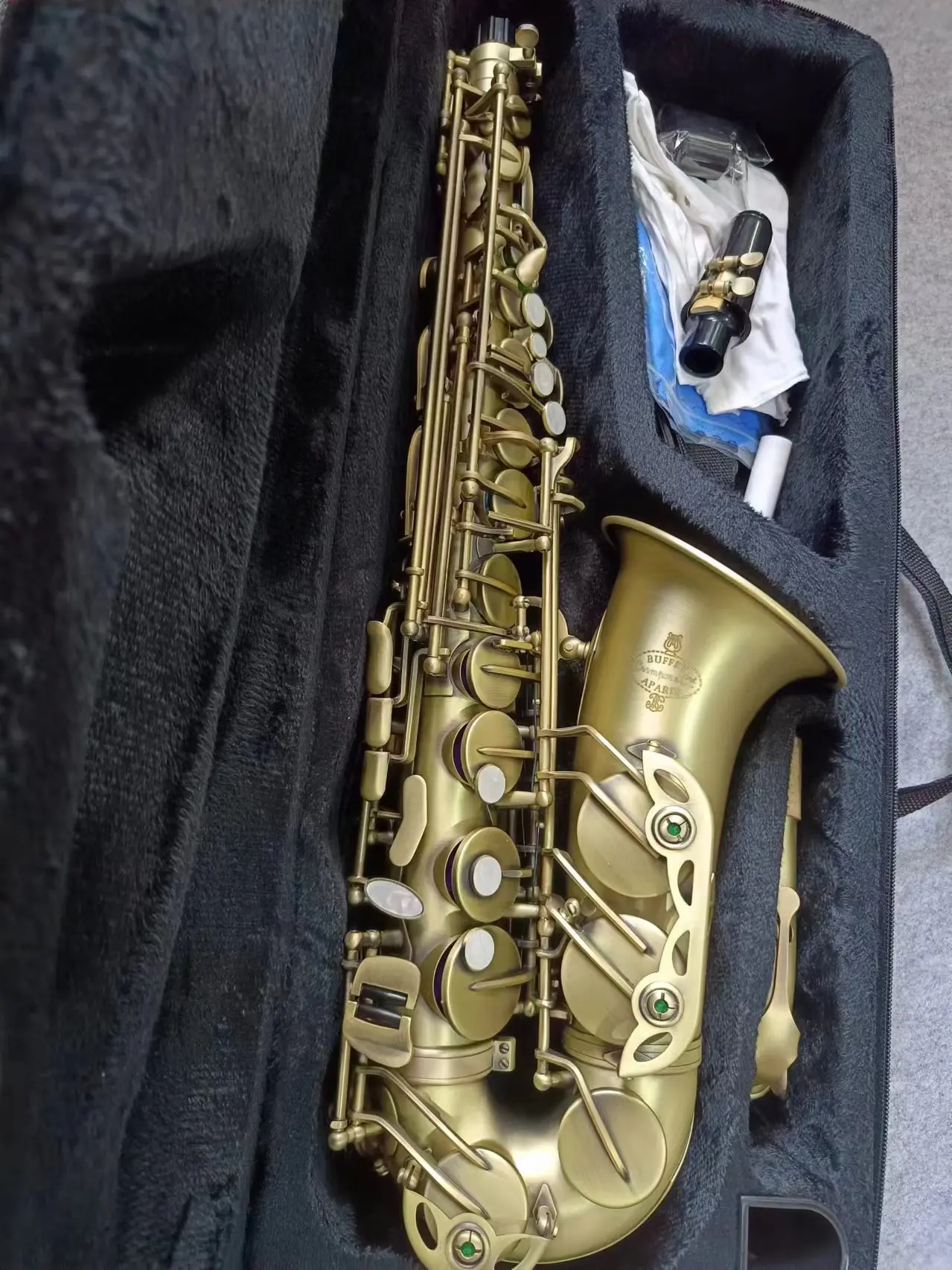 Alto Saxophone Reference Antique Copper Plated E-flat Professional Musical Instrument With Mouthpiece Reed Neck