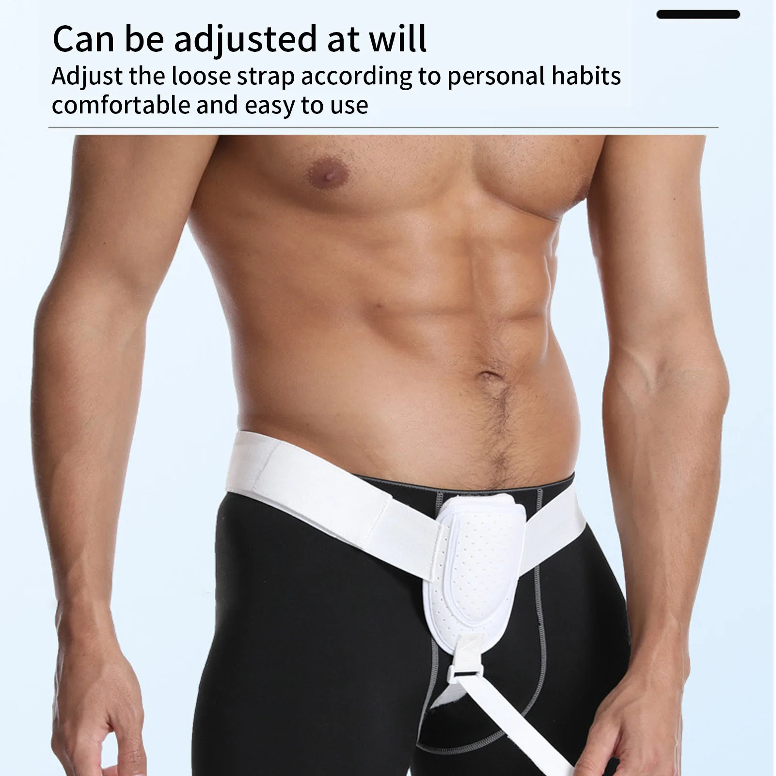 Men Groin Shield Athletic Supporter Inguinal Hernia Relief Comfortable And Adjustable Easy To Wear White/Black Youth & Adult