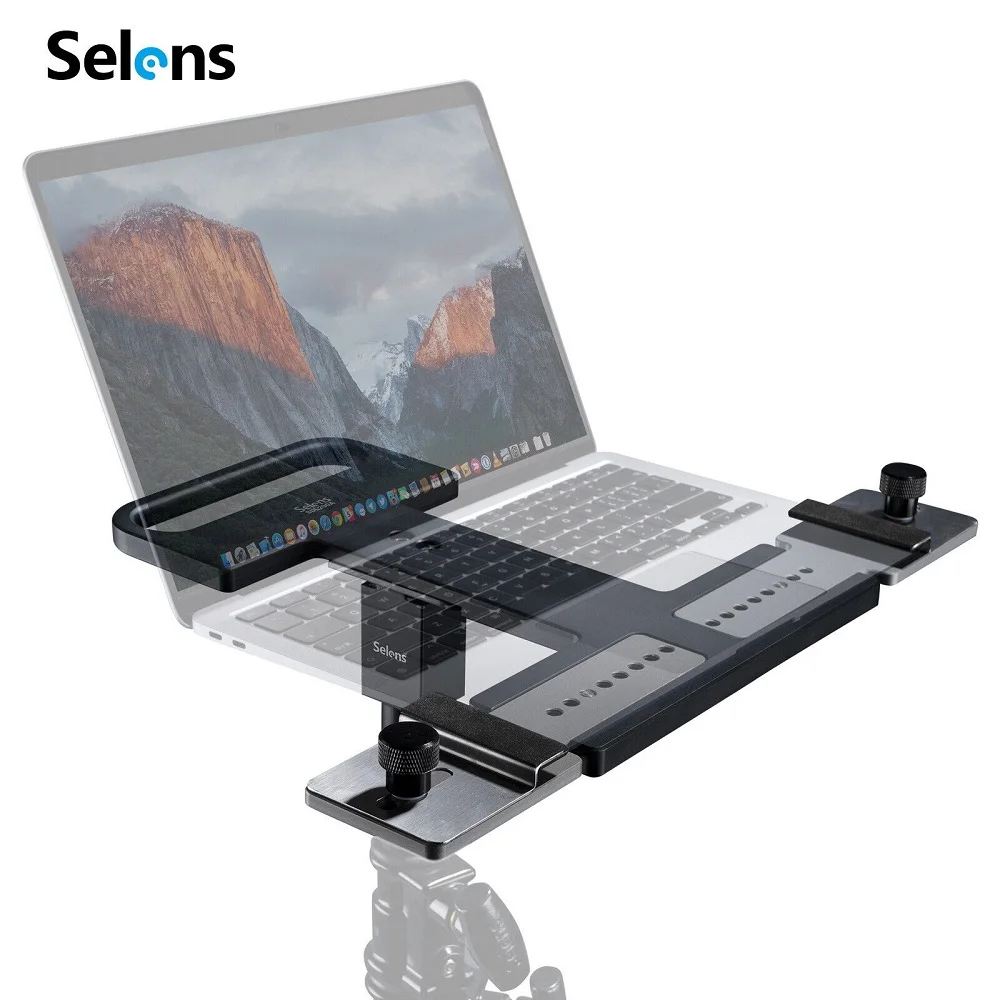 Selens 조정 가능한 노트북 깔판 프로젝터 트레이 거치대 마운트, 알루미늄 컴퓨터 PC 태블릿 스탠드, 사진 소품 삼각대, 최신
