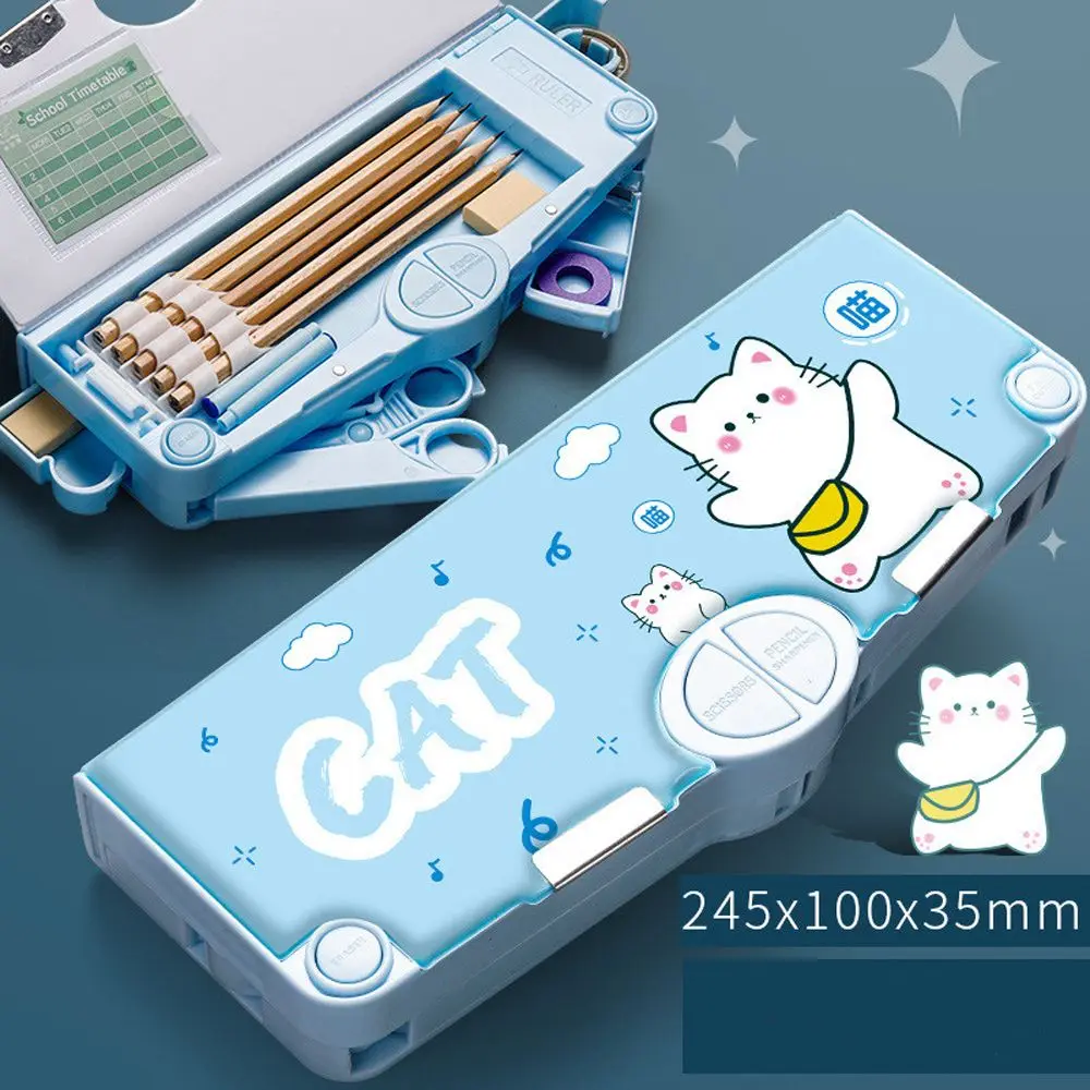 

Gift Large Capacity Double-sided Big Multifunctional Office Supply Deformed Pencil case Pen Case Storage Box Student Stationery