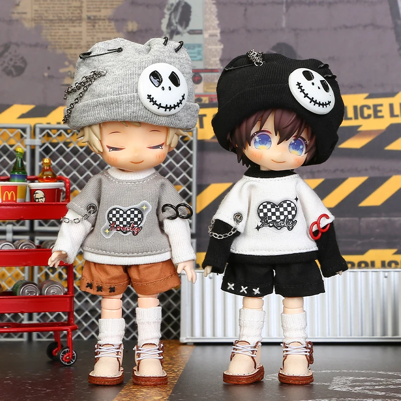 Ob11 Doll Clothes Set Trendy Patchwork Long Sleeves Cool Style Restricted Zone Series Suit For Molly GSC YMY P9 P10 Body UF Doll 3