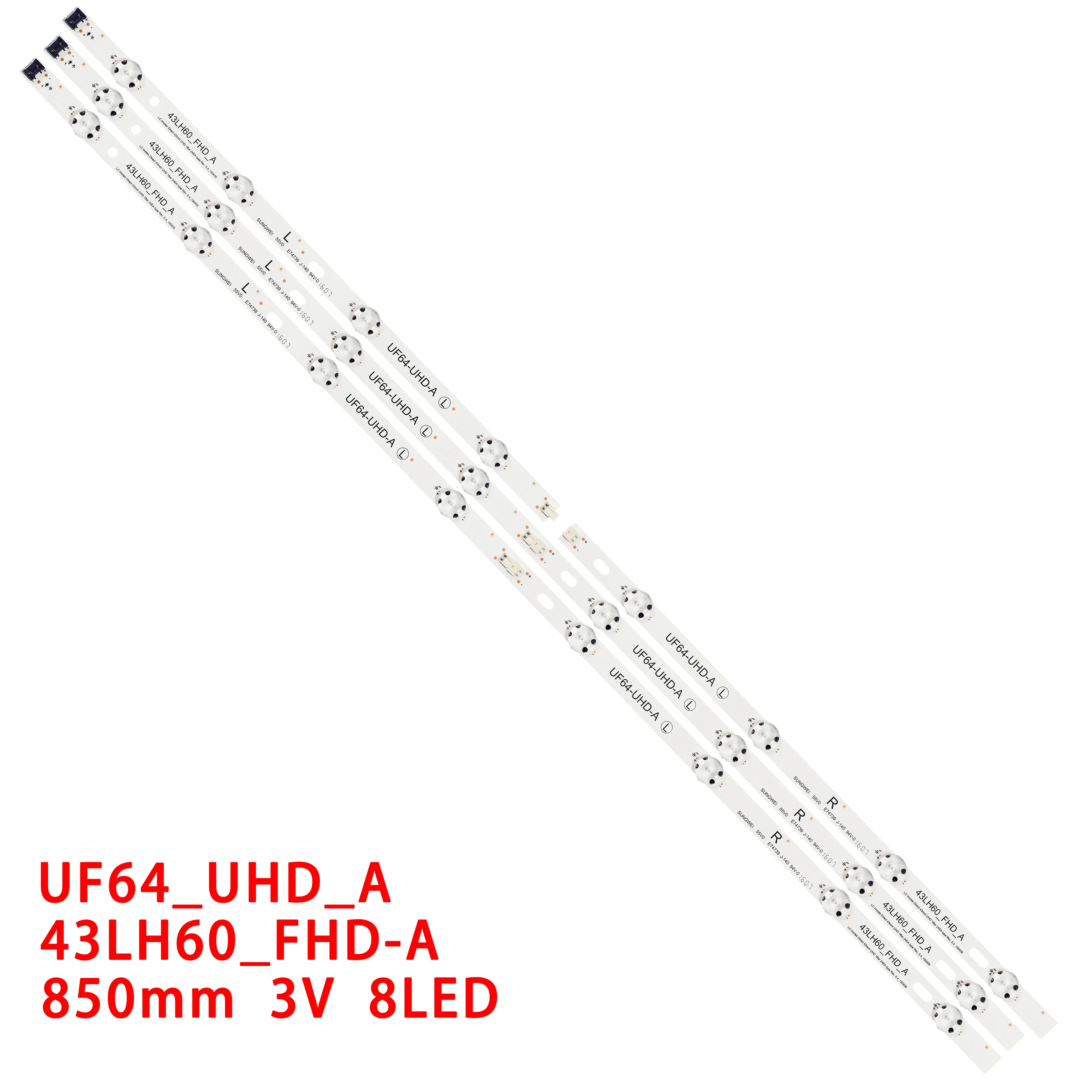 Tira de Luz de Fundo Led Lâmpada para lg Innotek Direto 43 Polegada Uhd 1bar 24ea tipo Rev. 0.4 43lh60_fhd_a Nc430due-vudn 43lh609v 43uf6409