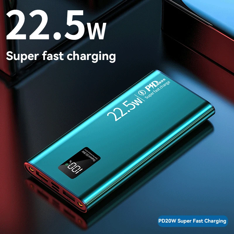 

PD20W Двухсторонний блок питания с быстрой зарядкой, большая емкость, 30000 мАч, тонкий и легкий блок питания, подходит для Huawei, Samsung, Apple