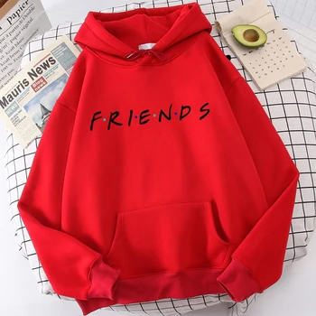 Women Funny Gothic Friends Letter Hoodies Friends Tv Show Harajuku Graphic Sweatshirt Vintage Ullzang Streetwaear Clothes Female