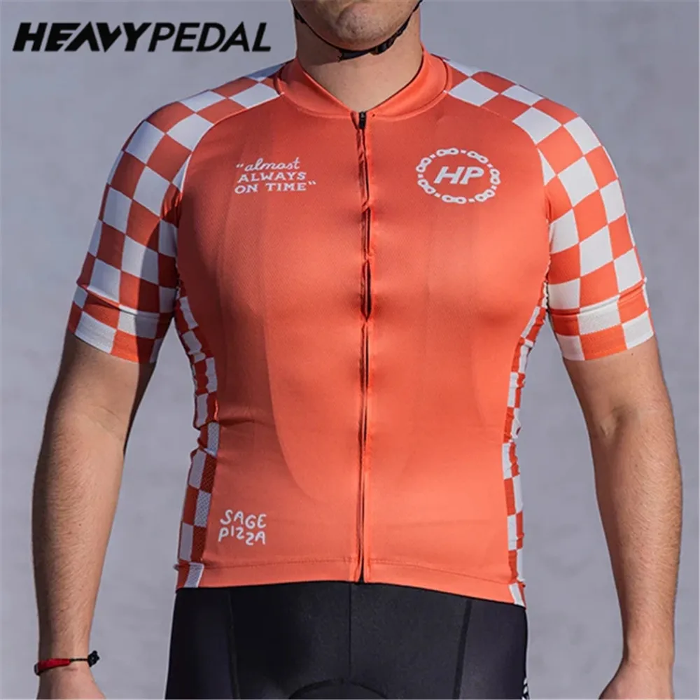

Велосипедные трикотажные изделия heavyпедаль 2022 Coldback Fabric UPF 50 + Pro Aero с коротким рукавом мужские трикотажные изделия с мультяшным принтом пицца карманы Светоотражающие оранжевые