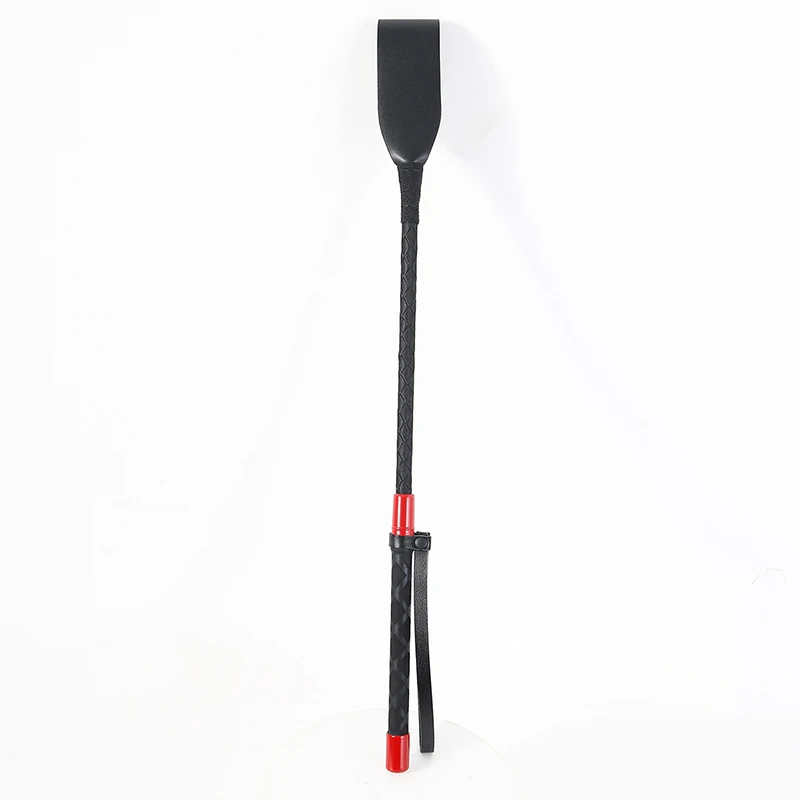 45cm Black PU Leather Short Straight Whip,Flogger Paddle Horse Whip,Riding Crop Equestrian Horsewhip 3
