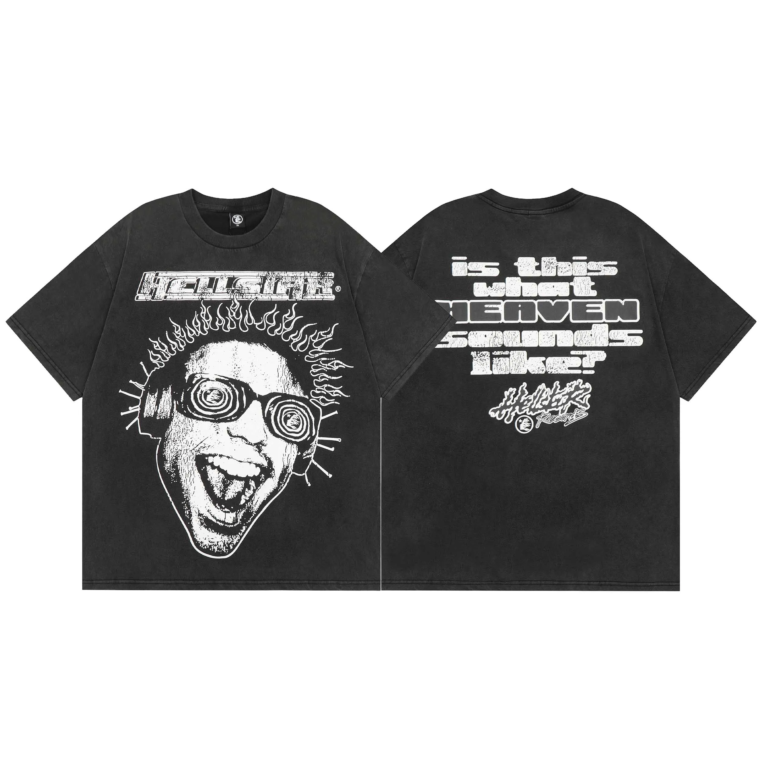 

Hellstar high quality hip hop print casual cotton top for men and women loose new short sleeve