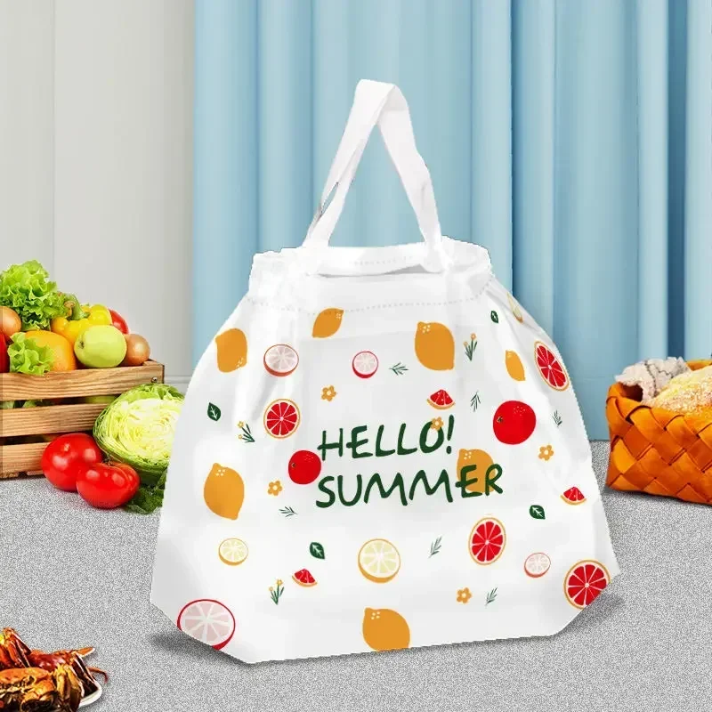 50pcs Thick Frosted Drawstring Pockets Dessert Cake Takeaway Food Box Plastic Handbag Cosmetic Clothing Travel Storage Bag 2