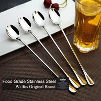 6PCS Stainless Steel Coffee Spoon Long Handle Ice Cream Dessert Tea Spoon For Picnic Drinkware Tableware Kitchen Set Supply 5
