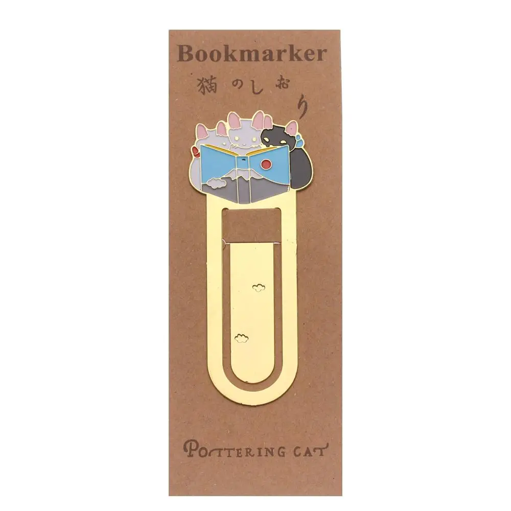 School Supplies Gold-plated Cartoon Book Folder Bookmark Label Cute Cats