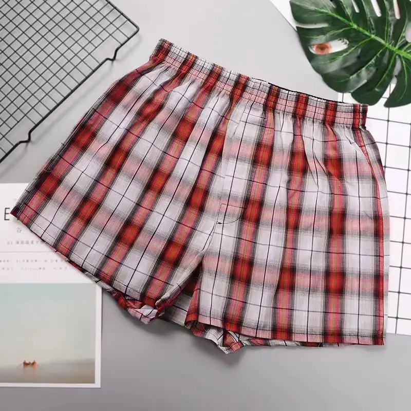 10Pcs Mens Underwear Boxers Shorts 100% Cotton Boxershorts Men Soft Plaid Boxer Male Panties Comfortable Breathable Underwear