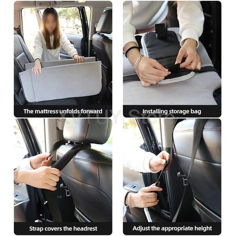 Portable Foldable Car Backseat Sleeping Mattress – SUV Travel & Camping Pad1 Set Foldable Portable Double-Sided Car Backseat Sleeping Mattress Travel Camping Pad for SUV Simple Auto Interior Bed 4