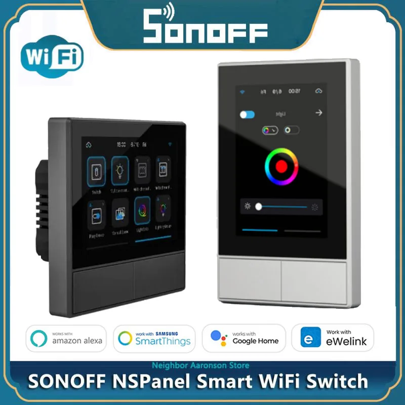 Sonoff Ns Panel White Smart Scene Wall Switch Eu/ Us Wifi Smart Termostato Display Switch Control Funziona Con Alexa Google Home