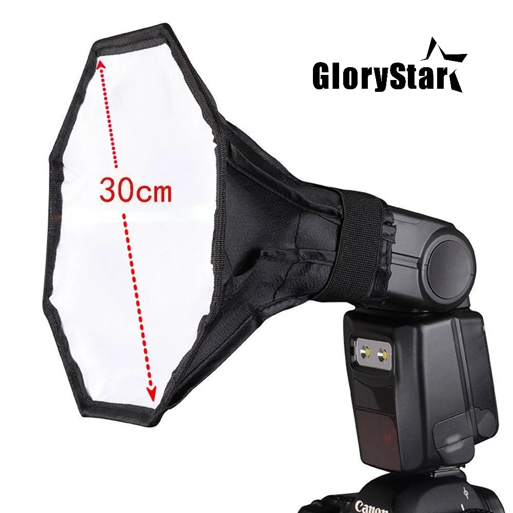 Octagon Flash Diffuser 30cm 12 inch 8 Square Mini Softbox for Iconic Brand Nikon YongNuo Speedlite Photo Studio Accessories Soft Box