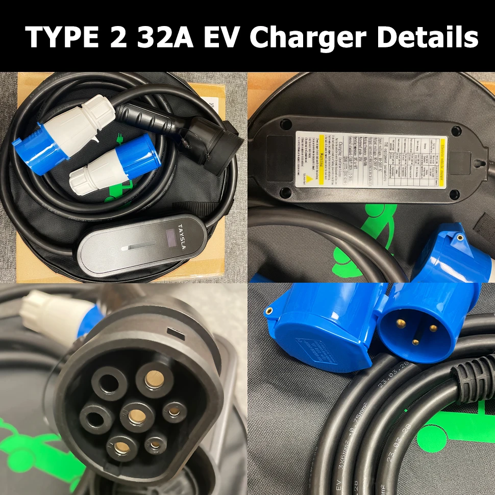 Electric Car Charger Type 2 32A 16A Charger Type 1 EV Charger Portable Electric Vehicle Charging Cable GBT for Tesla BYD 18