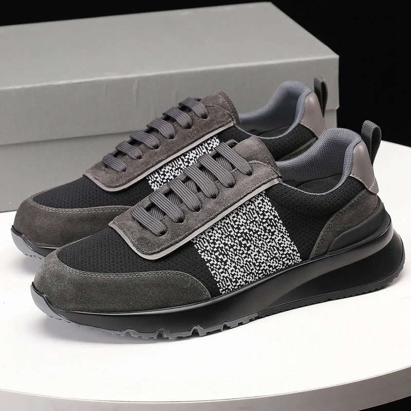 

Early Autumn New Luxury Men Casual Shoes Comfortable Foot Feel Breathable Sneakers Appear Whiten Height Increasing Male Loafers