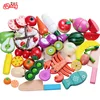 1PC Wood Pretend Play Cutting Toy Vegetable Fish Meat Food Toys Simulation Kitchen Toys Learning Education for Children Gift 1