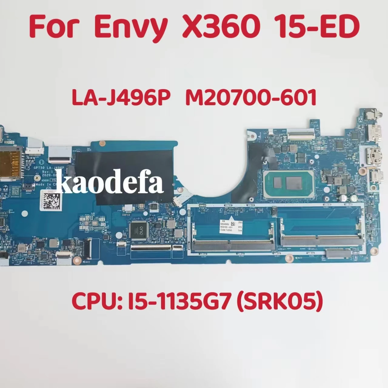

LA-J496P For HP ENVY X360 15-ED Laptop Motherboard CPU: 15-1135G7 SRK05 DDR4 M20700-601 Test OK