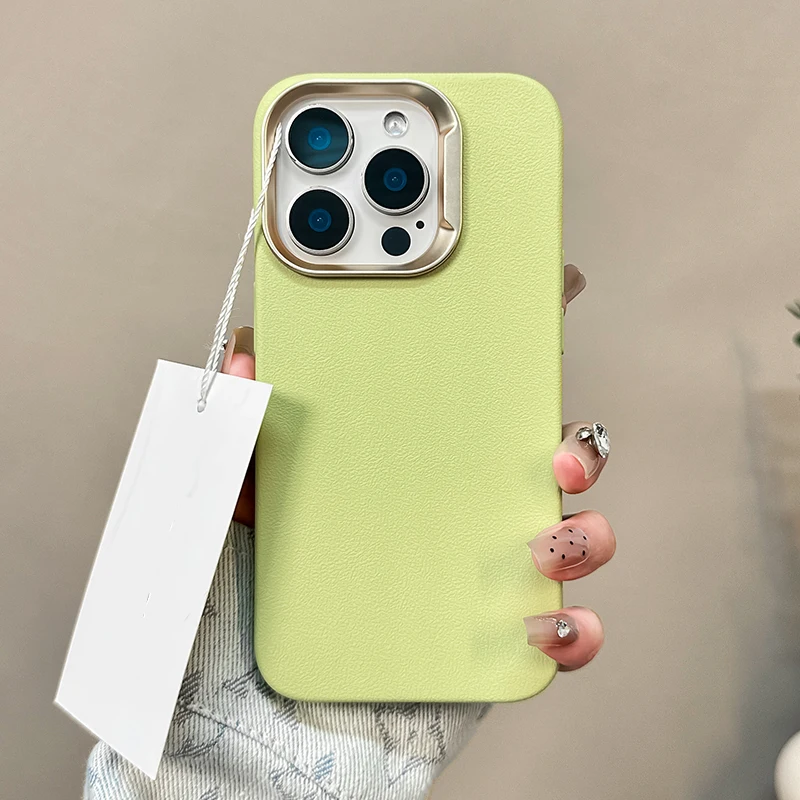 Luxury Leather Texture Soft Silicone Shockproof Bumper Case with Matte Finish
