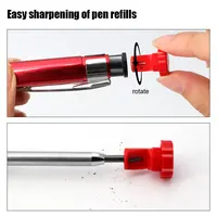 2.8mm Metal Solid Carpenter Mechanical Pencil with Built-in Sharpener, 2B Deep Hole Scriber Marking Tool Woodworking 2