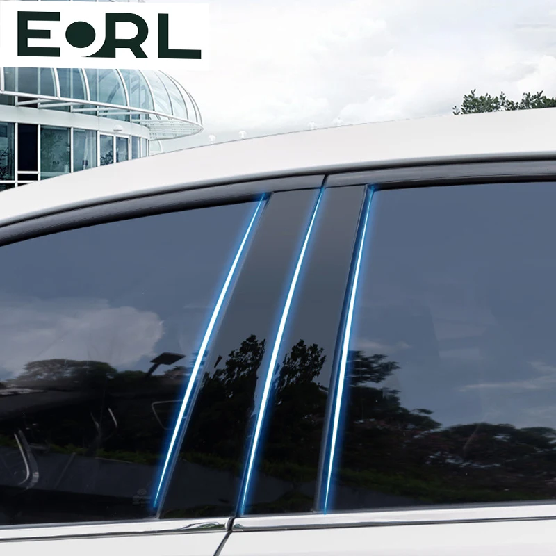 

For Peugeot 2008 GT Car B C Pillar Middle Central Column PC Window Trim Decoration Strip Protection Sticker 2020 2021 2022 6 PCS