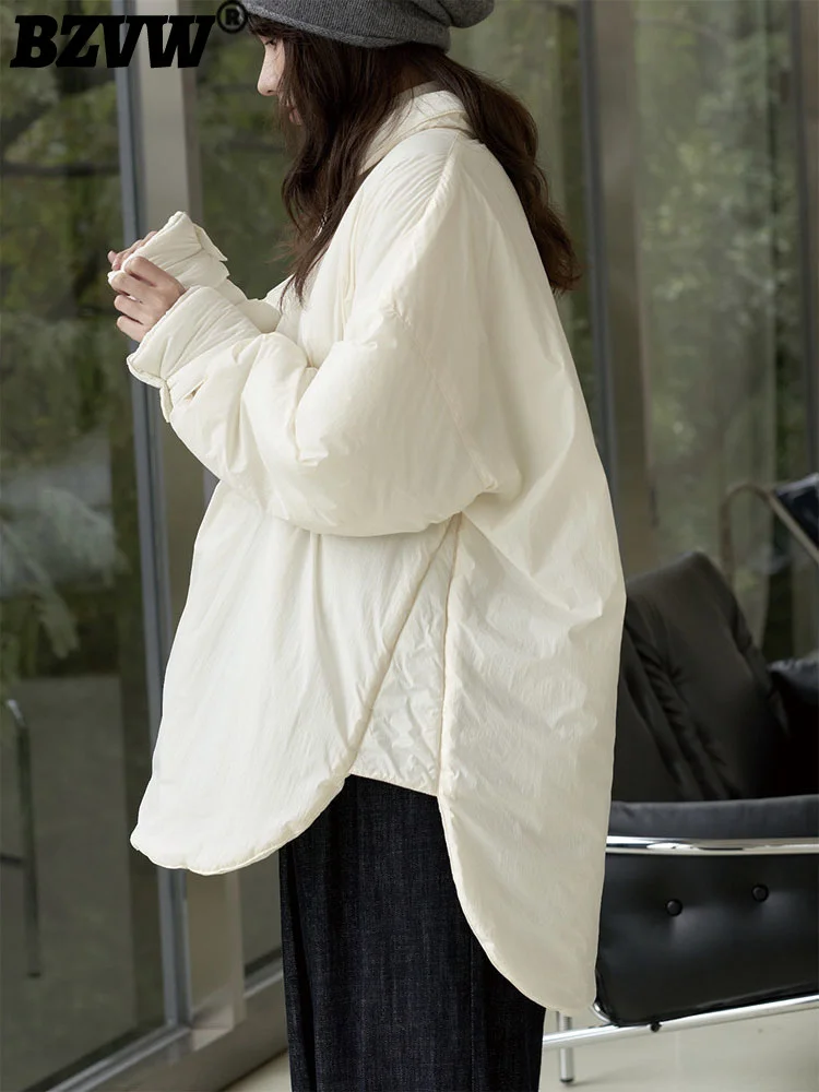 

BZVW Design Quality Lapel Shirt Style Cotton Jacket Women's 2023 Trend Autumn Winter Versatile Niche Novelty Casual Coat Female