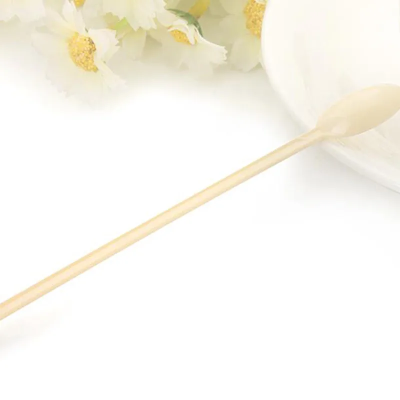 Description Picture 6 of item500/100Pcs Coffee Dessert Cake Spoons Plastic Spoon Safe Tea Coffee Ice Cream Stick Stirring Bar Disposable Spoons