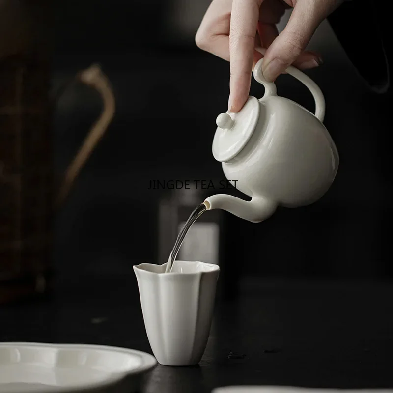 140ml Japanese style Grass Ash Zen Tea Pot Handmade Ceramic Retro Teapot samovar