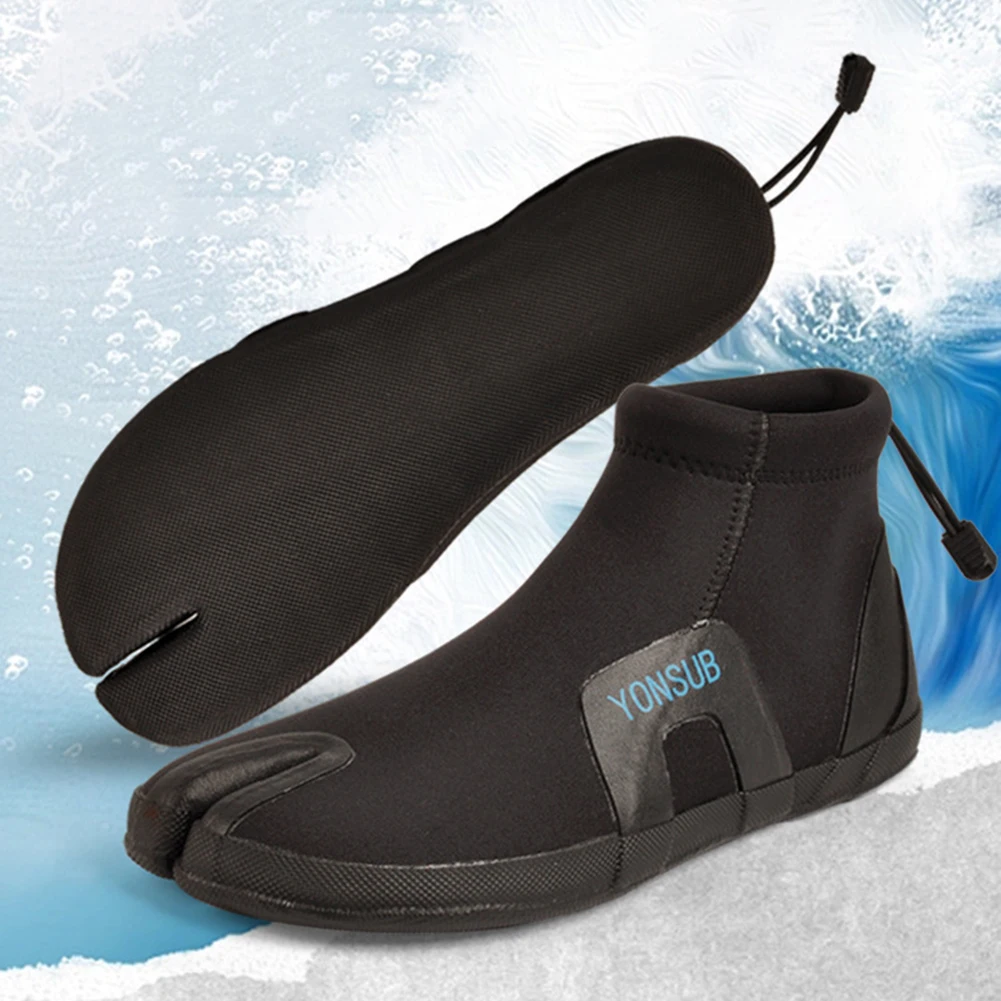 

2pcs Split-toe Shoes Water Shoes Men Quick Dry Beach Shoes Neoprene Rubber Swimming Shoes Adjustable Tightness Split-toe Shoes