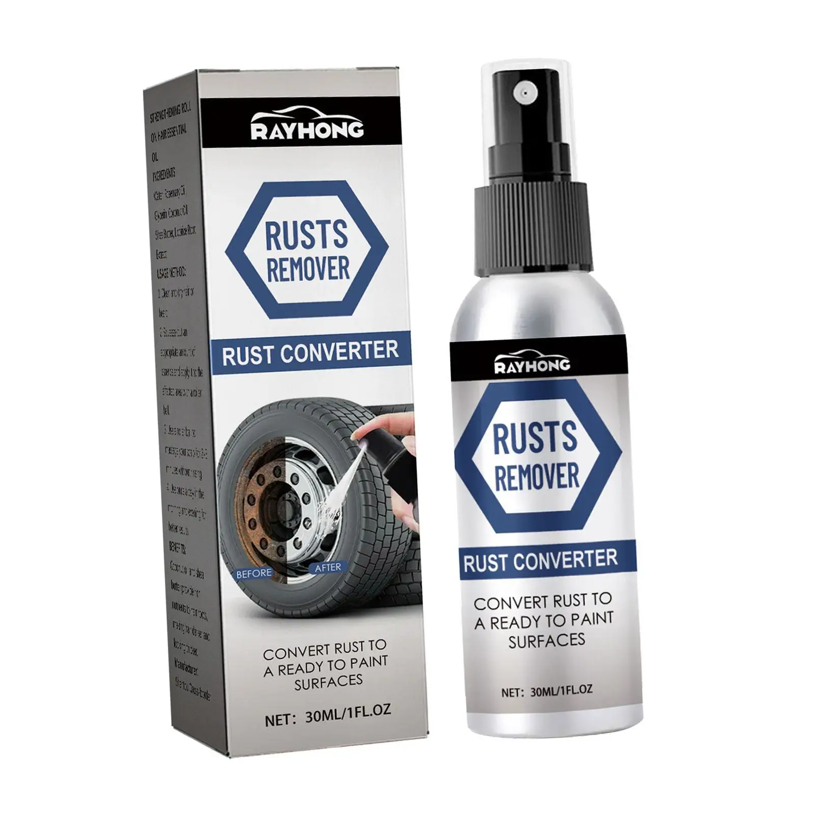 30 ml Rust Converter Spray Rust Remover Tool for Metal Car Metallic Paint Car Chassis Derusting Anti Chassis Treatment