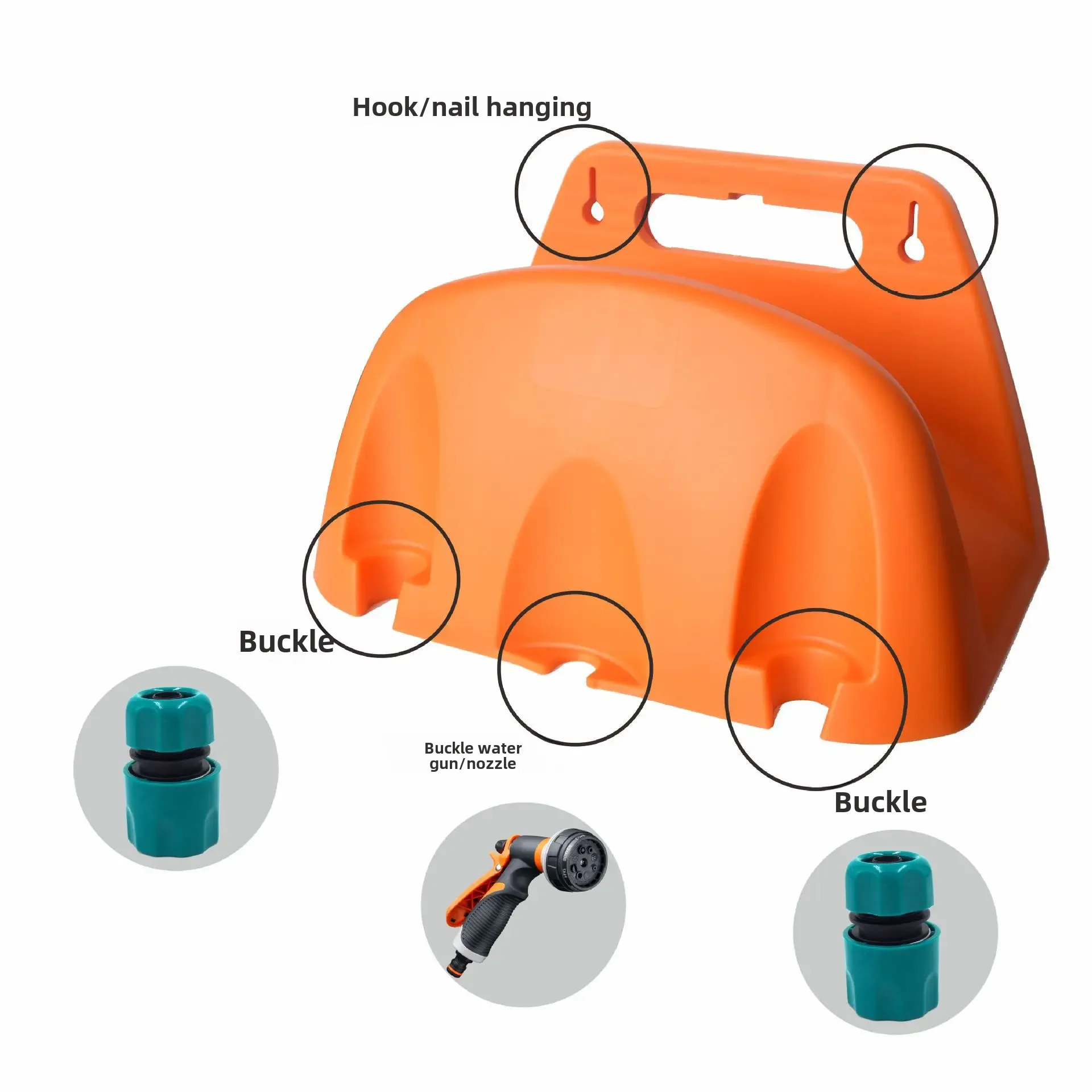 Wall-mounted Rack Without Punching Car Wash Water Pipe Storage Rack Irrigation Watering Flower Tray Reel Household Hose Wall garden hose hanger