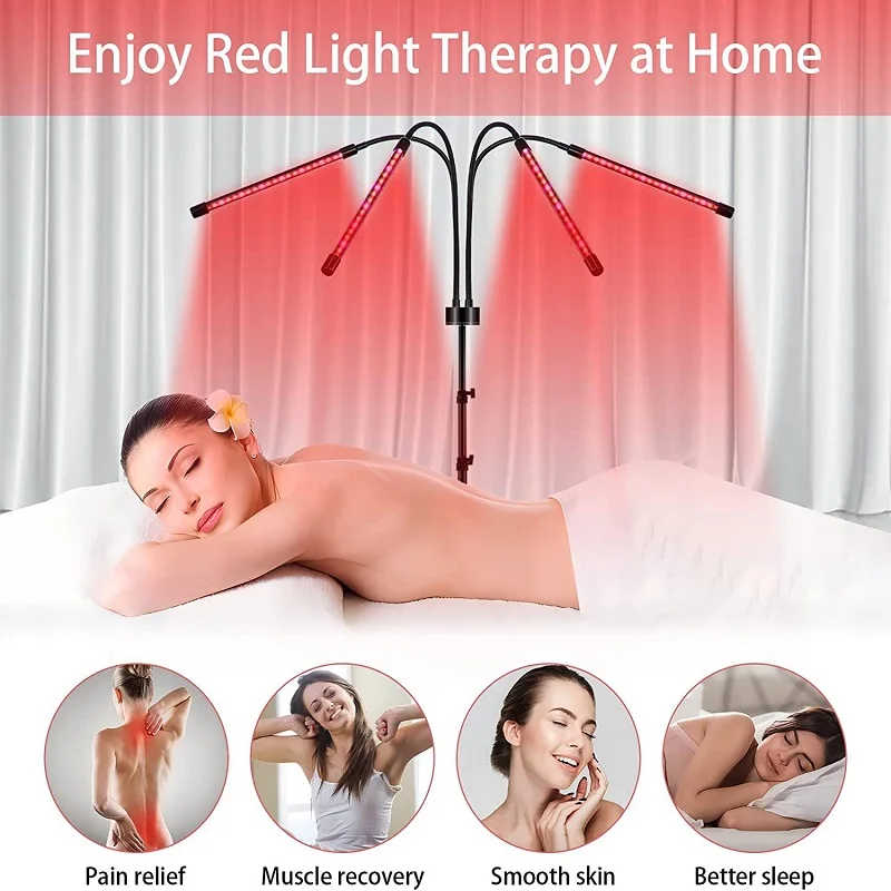 Vierröhren 144LED 660nm850nm Bandkombination mit RückenmassagegerätTripod Rotes Physiotherapielicht lindert Schmerzen und Müdigkeit – Detail 3