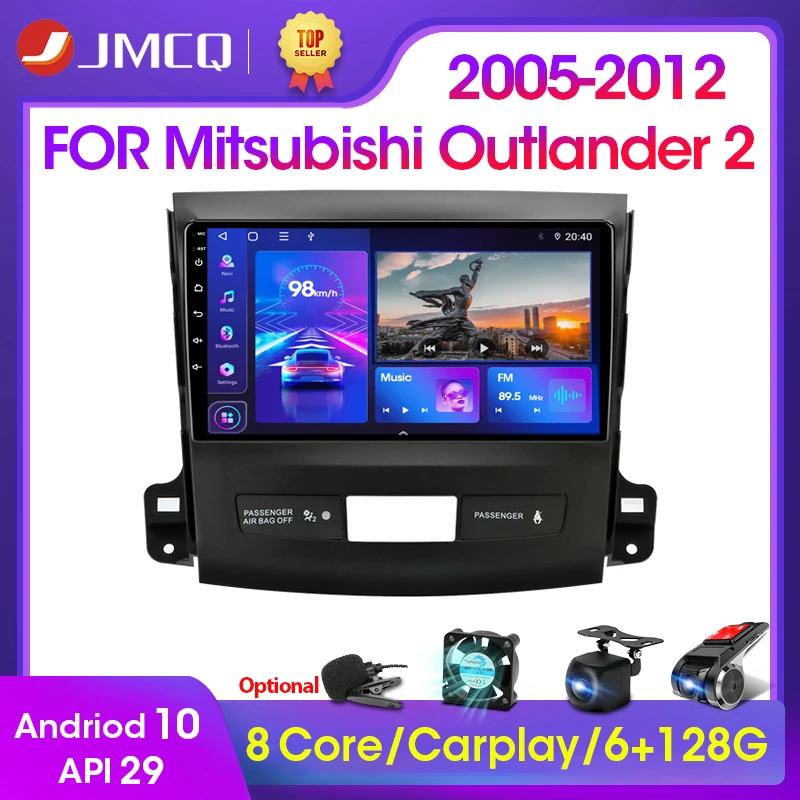 JMCQ 9" Android 10 2G+32G 2DIN DSP Car Radio Multimedia Video Player For Mitsubishi Outlander xl 2 2005-2012 Navigation GPS |